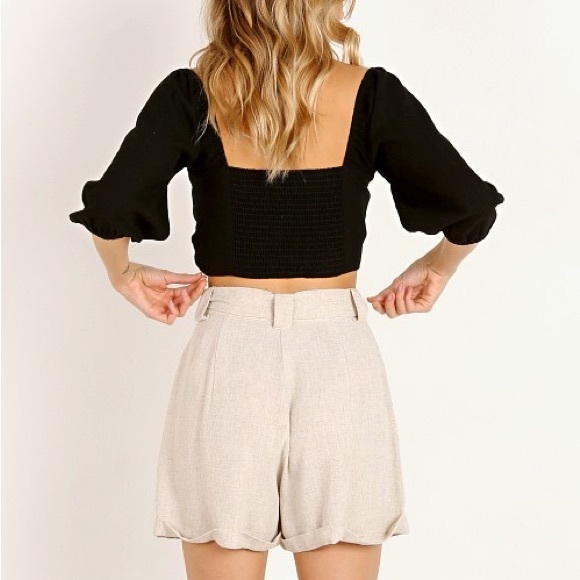 NWT Showmeyourmumu Hadley Shorts High Waist Cream Linen - small - Picture 3 of 6